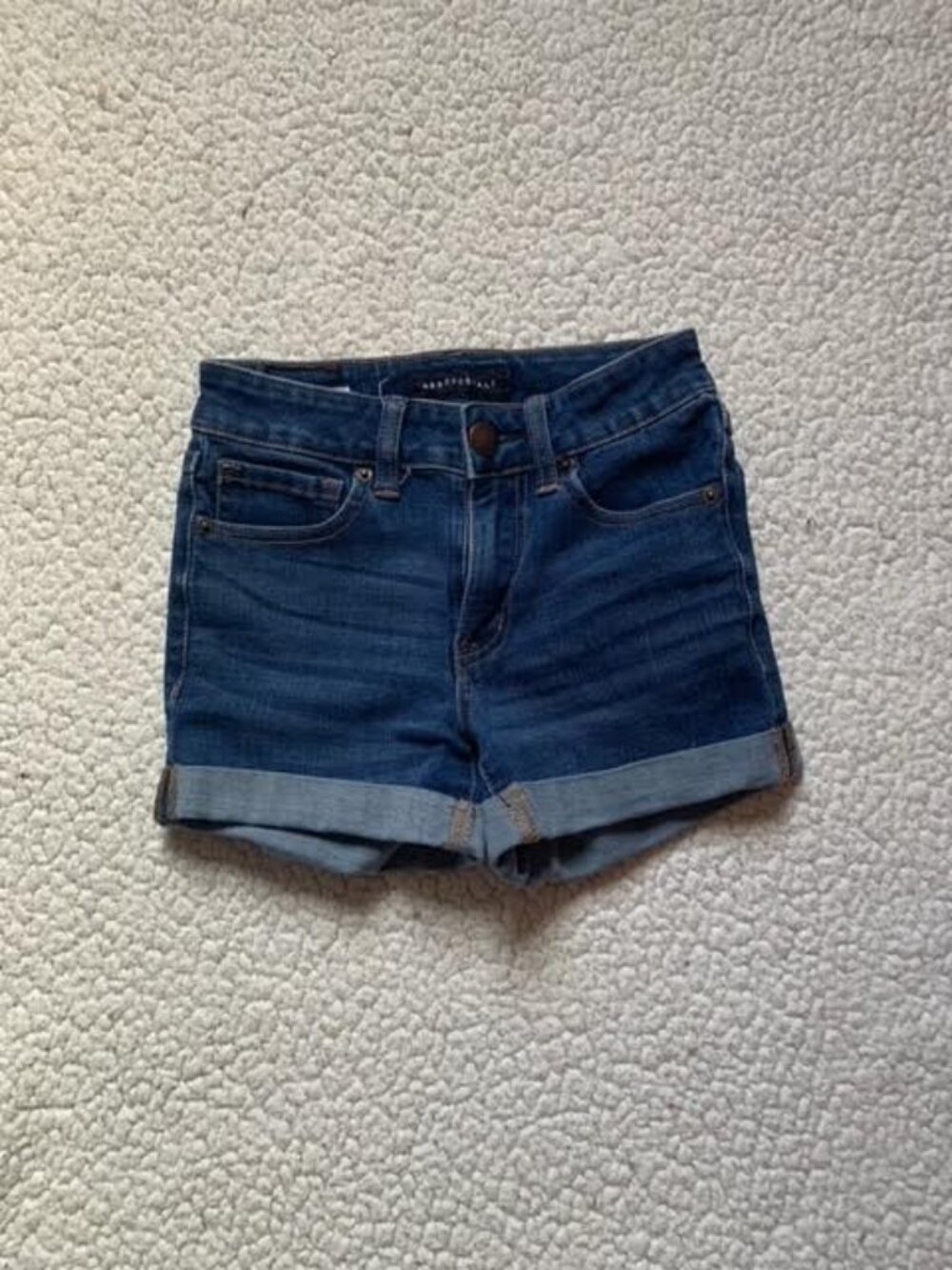 High Rise Midi Aeropostale Jean Cuffed Shorts